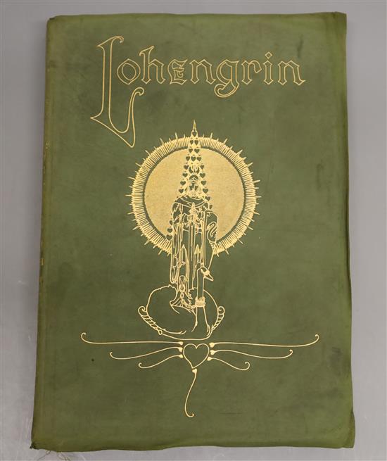 Wagner, Richard - The Tale of Lohengrin, Knight of the Swan, illustrated by Willy Pogany, qto, green suede